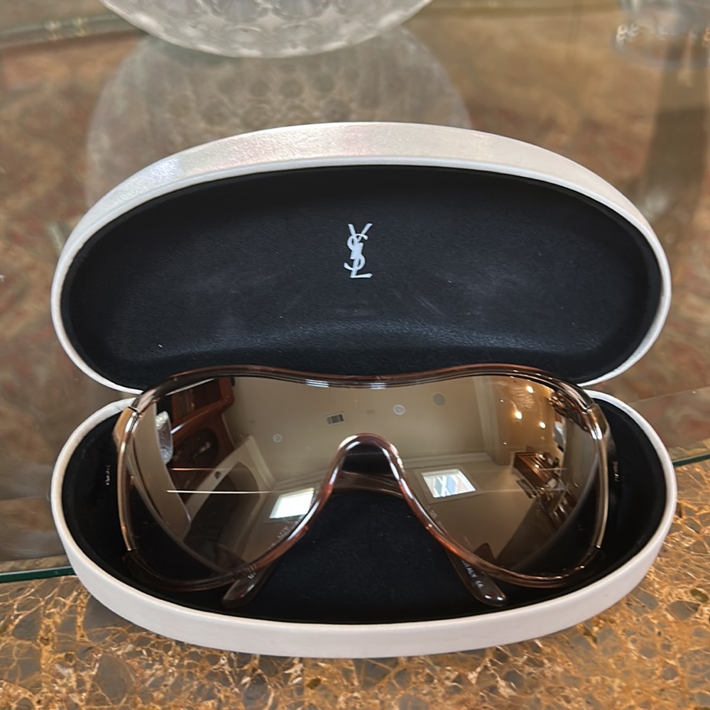 YSL brown sunglasses with case